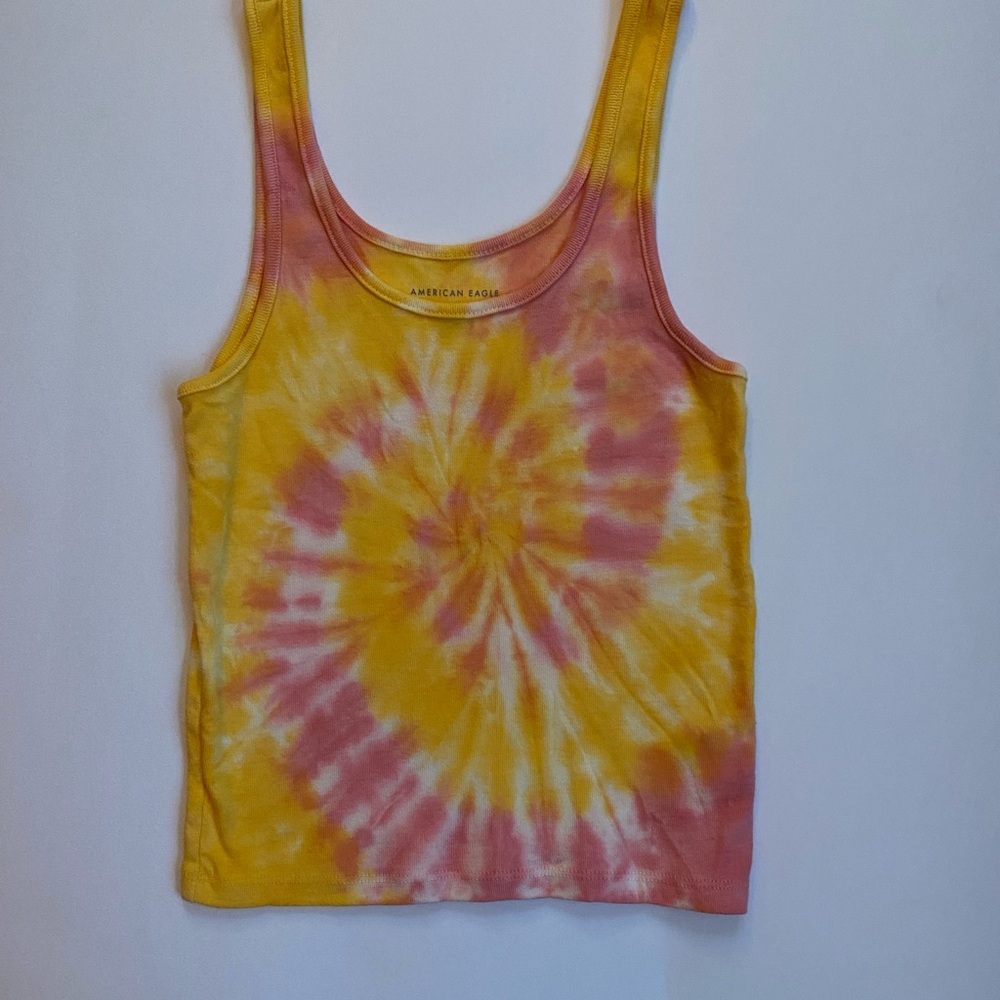 American Eagle Outfitters Spiral Tie-Dye Tank - Pink & Yellow